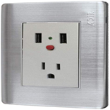 FLORENCE INOX 2 USB + 1 CONT (4516)<br><br>Código: 3133