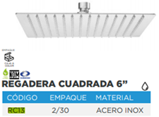 REG CUAD 6″ INOX (RC13) <br><br>Código: 5034